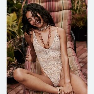 FREE PEOPLE crochet one piece swim